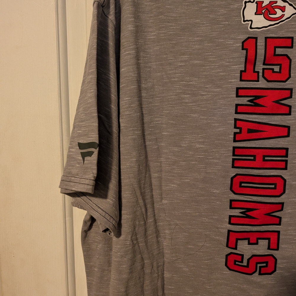Fanatics Gray Chiefs T-Shirt 15 Mahomes Size 2XL - Picture 5 of 6